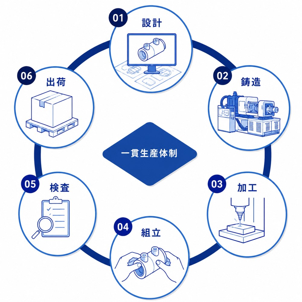 設計から出荷までの一貫した生産体制